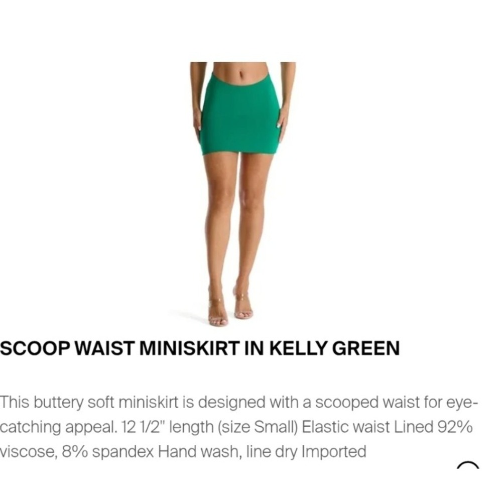 Naked Wardrobe Green Mini Skirt Scoop Waist NWT Large